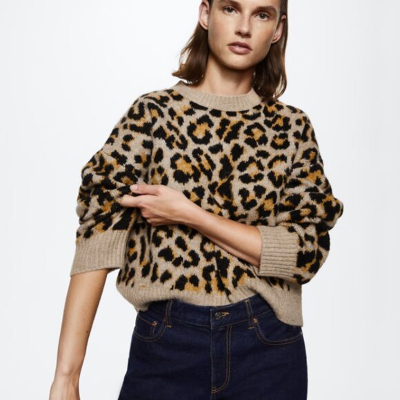Mango Animal print sweater Size: XS REF. 37075929-LEOPARD - Like New - Picture 1 of 8